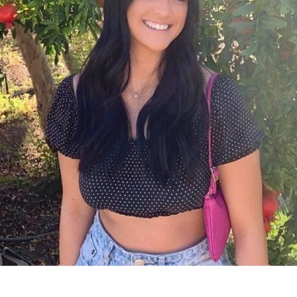 Brandy Melville Polka dot crop top blouse
